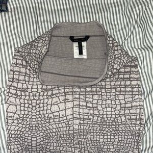 BCBGMaxAzria Gray Croc-Embossed Pencil Skirt